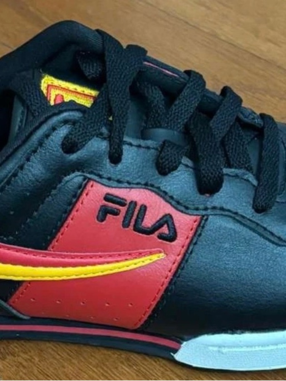 Fila Kids Black, Red & Yellow Athletic Sneakers